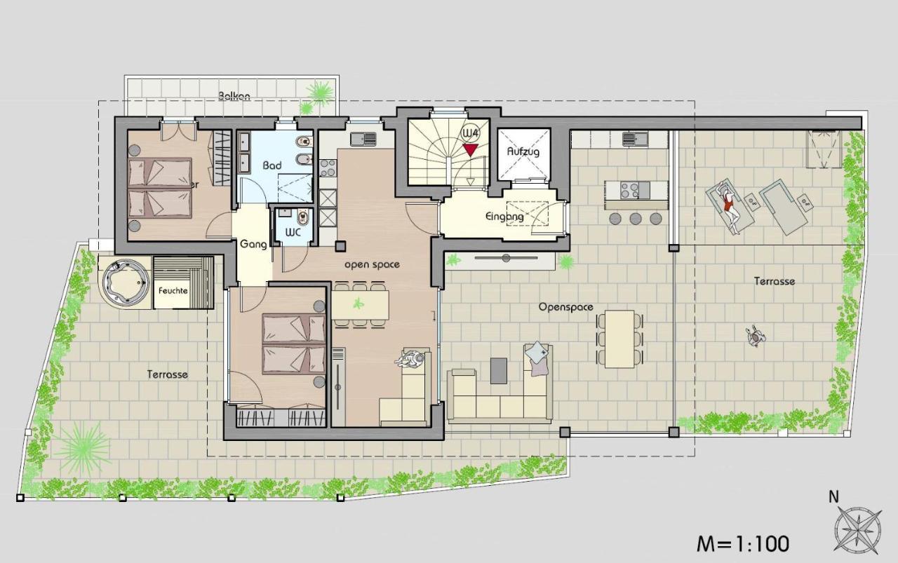 Penthouse & Garden - Luxury Apartment Посталь Экстерьер фото